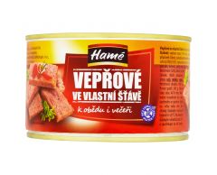 Vepřové maso ve vlastní šťávě 400/240g 