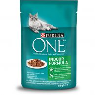 Purina one indoor tuňák+faz. koč. 85g   