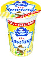 Smetana 12% 200g+15g zdarma