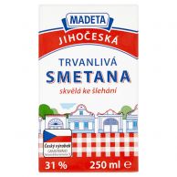 Jihočeská trvanlivá smetana 31%  250ml 