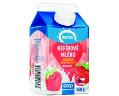 Kefírové mléko jahoda 0,8% 450g RANKO