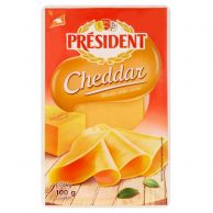 President Cheddar plátky 100g 